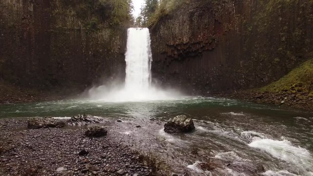 Aerial views of the Multhomah Water Falls in Oregon, 4K - 1