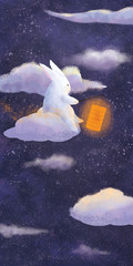 Obraz na płótnie Canvas Bunny on a cloud
