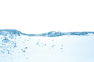 Clear water waves. Water wave isolated on white background