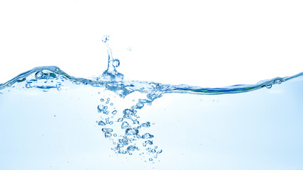 Clear water waves. Water wave isolated on white background