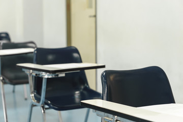 University lecture chairs and tables