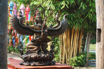 Fototapeta premium Bronze statue of Garuda of Asian culture