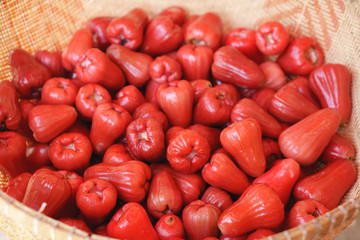 Fresh red rose apples