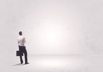 Finance worker standing in pure nothing