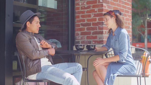 A Hipster Couple On A Coffee Date