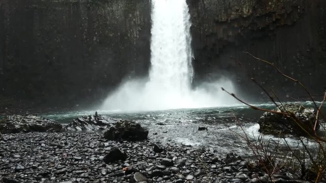 Aerial views of the Multhomah Water Falls in Oregon, 4K - 3