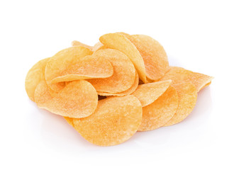 potato chips isolated on white background