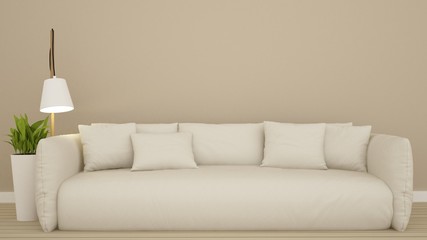 living room in apartment - 3d rendring