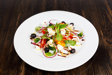 Plate with Greek salad