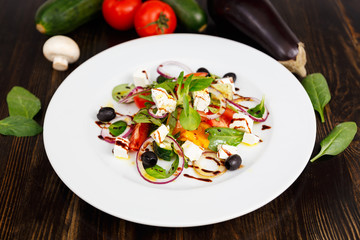 Plate with Greek salad
