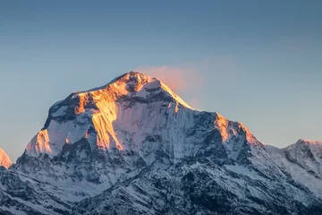 Crédence en verre imprimé Dhaulagiri Dhaulagiri, vue sur le mont Dhaulagiri depuis la colline de Poon, Népal