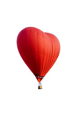 red balloon in the shape of a heart on white background