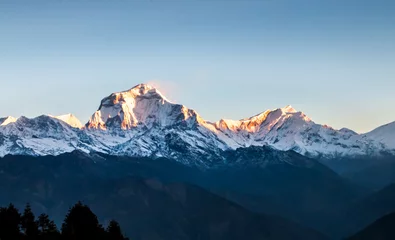 Crédence de cuisine en verre imprimé Dhaulagiri Dhaulagiri, view of mount Dhaulagiri from poon hill, Nepal