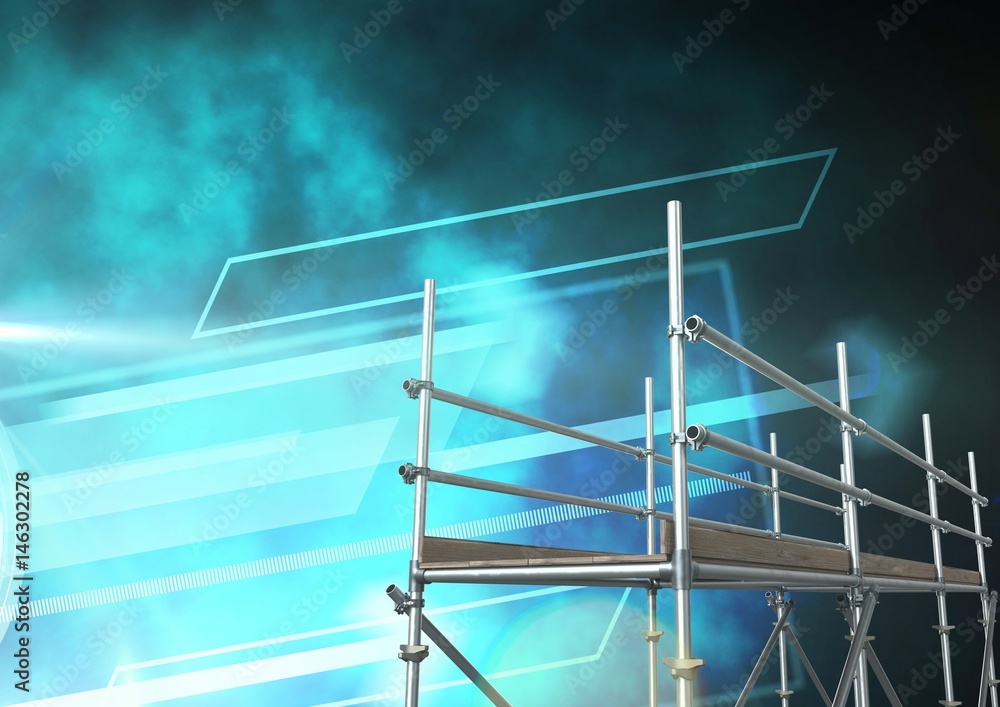 Poster illuminated interface with 3d scaffolding