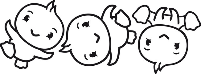 breakdance tanzen musik team freunde küken sitzend süß niedlich klein baby kind ente vogel comic cartoon