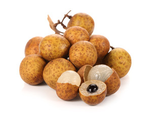 A round bunch of Longan isolated on white background