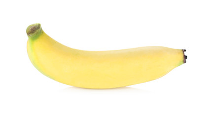 Half peeled banana isolated on a white background