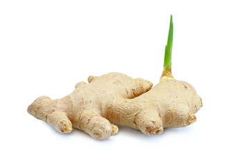 fresh ginger on a white background