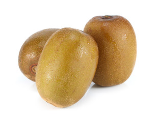 Group of kiwi isolated on white background