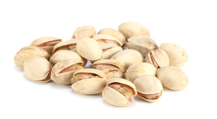 Pistachio nuts. Isolated on a white background.