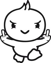 böse beleidigung mittelfinger wichser fuck you off fick dich wütend küken süß niedlich klein baby kind ente vogel comic cartoon