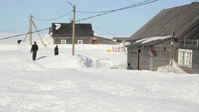 A lifestyle of the people leaving in the Arctic Polar Village, North of Russia - 2