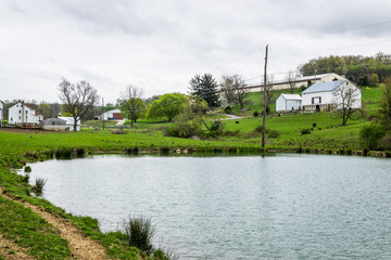 Landscape of lush farmland around southern york county pennsylvania