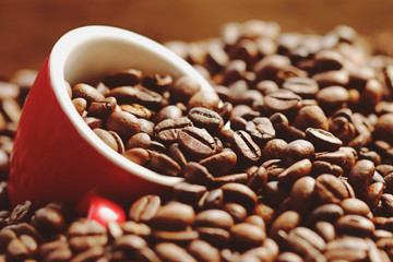 Close-up of coffee beans background.