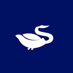 Obraz na płótnie Canvas initial letter S like a swan