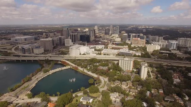 Aerial views of Downtown Orlando, Florida, 4K - 6