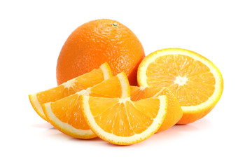 slice of orange isolated on white background