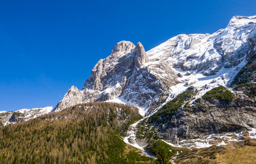 Fototapeta na wymiar The picturesque landscapes of the Dolomites area