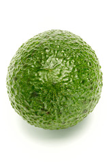 Close up of organic avocado on white