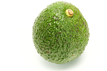 Close up of organic avocado on white