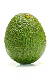 Close up of organic avocado on white