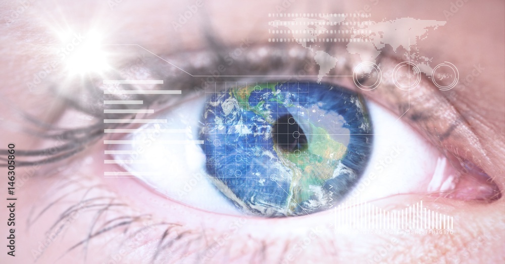 Poster digital composite image of eye interface