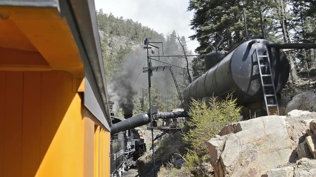 Historic steam train in Colorado Rocky Mountains - 2