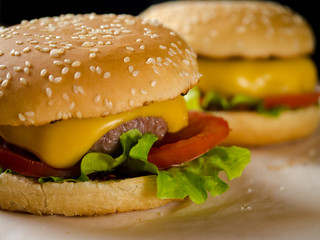Two freshly made burgers