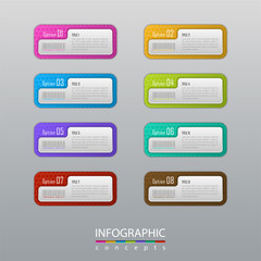 Infographic business concept with 8 options, parts, steps. Vector illustration can be used for diagram, chart, web design, presentation, advertising