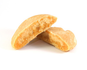 Palm Sugar on white background, heard breaking sugar