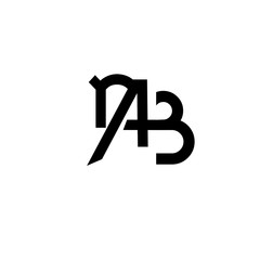 Obraz premium initial letter RAB black color