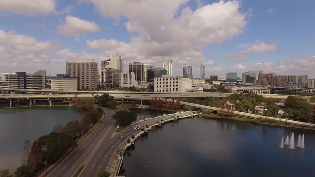 Aerial views of Downtown Orlando, Florida, 4K - 1