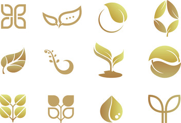 logo design set (leaf motif)