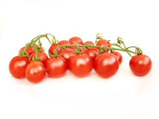 Cherry tomatoes isolated on the white