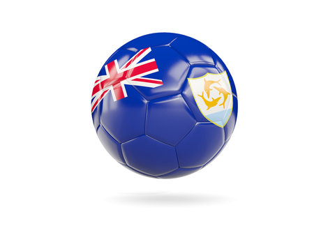 Football with flag of anguilla