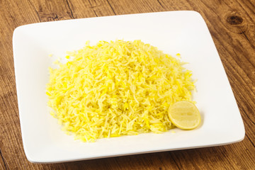 Yellow rice with lime