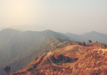 view of the mountains at sunset