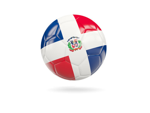 Football with flag of dominican republic
