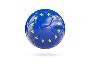 Football with flag of european union