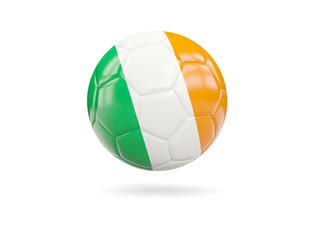 Football with flag of ireland